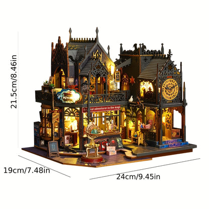 Maison de livres enchantée – Puzzle 3D en bois avec éclairage magique