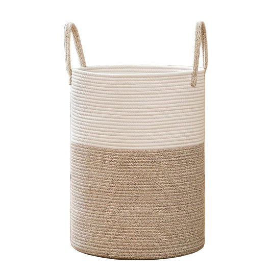 Panier à linge bicolore élégant - Grand volume, pratique et durable