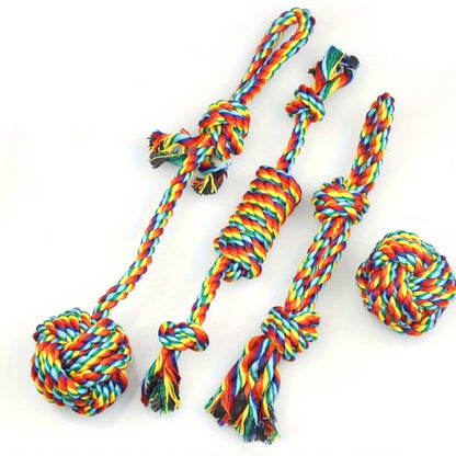 Set de 4 jouets pour chien – Idéal pour mâcher, mordiller et jouer