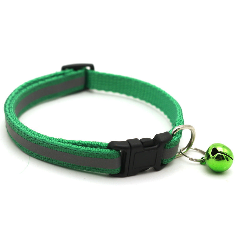Collier réfléchissant pour chat avec porte-AirTag et clochette – Collier réglable pour visibilité nocturne