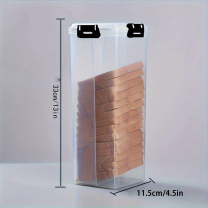 Boîte à pain transparente avec couvercle hermétique - Conservation de la fraîcheur et guide de découpe