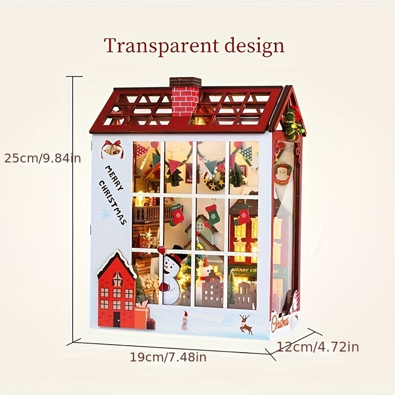 Maison miniature de Noël DIY – Kit de puzzle 3D pour décoration festive