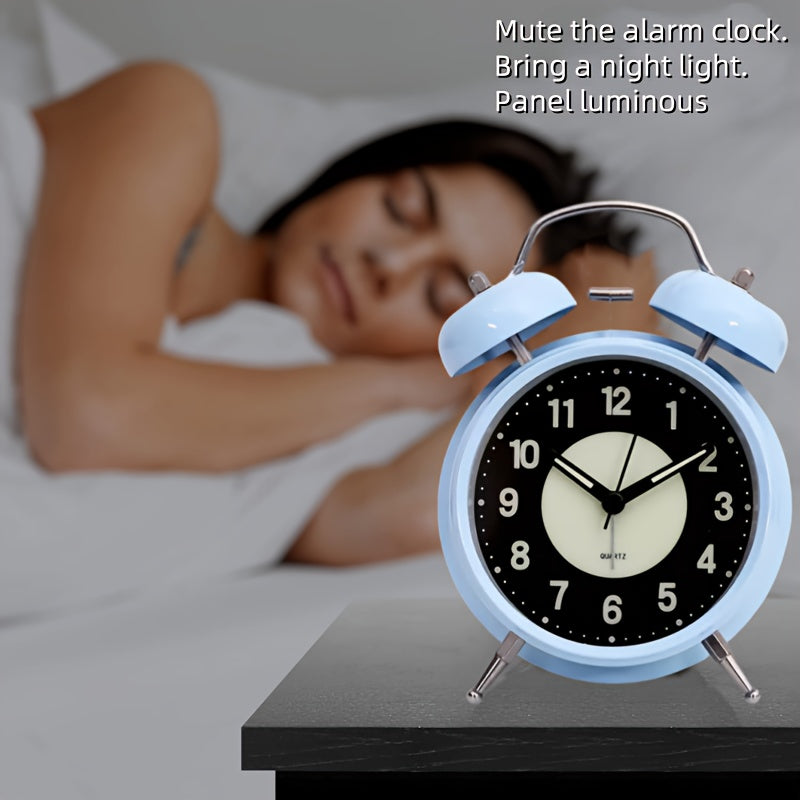 Réveil silencieux luminescent – Horloge métallique noire pour gros dormeurs