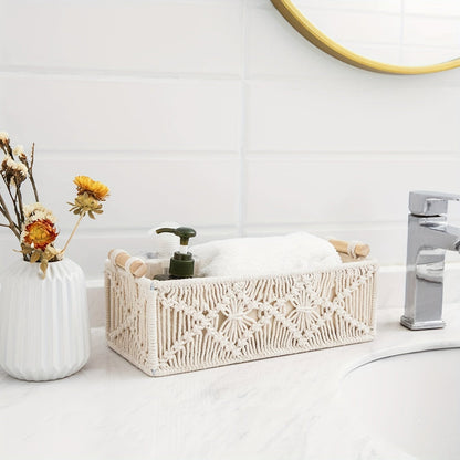 Set de 2 Paniers de Rangement Macramé Faits Main – Style Boho Chic pour un Rangement Élégant