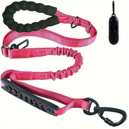 Laisse bungee réglable pour chien – Amortissante et réfléchissante pour grands chiens