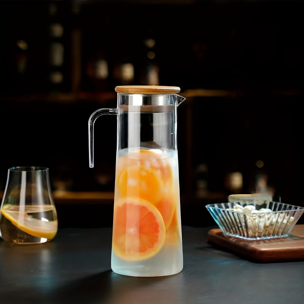 Carafe en Verre avec Couvercle – Idéale pour Jus, Bubble Tea et Boissons Rafraîchissantes d’Été