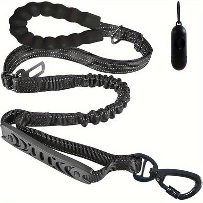 Laisse bungee réglable pour chien – Amortissante et réfléchissante pour grands chiens