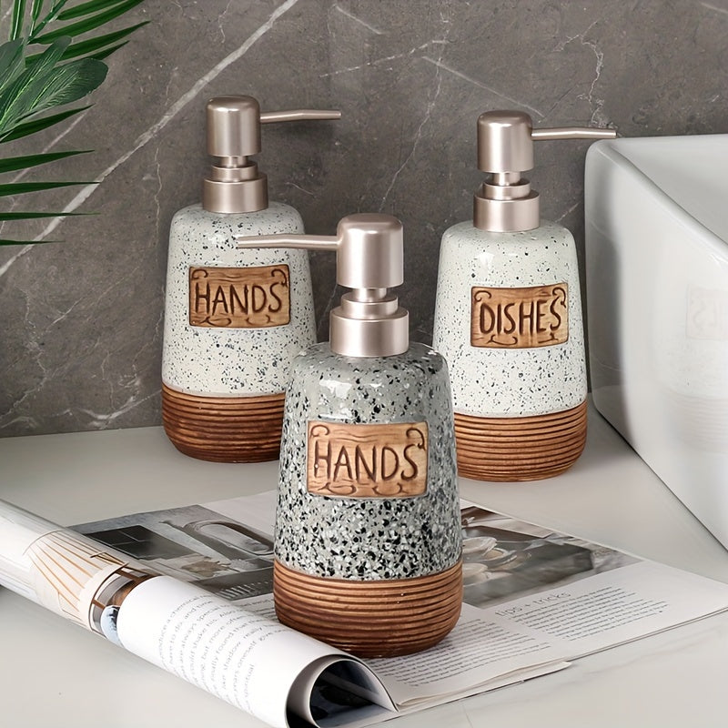 Distributeur de Savon en Céramique Vintage – 420 ml pour Cuisine ou Salle de Bain