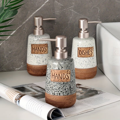 Distributeur de Savon en Céramique Vintage – 420 ml pour Cuisine ou Salle de Bain