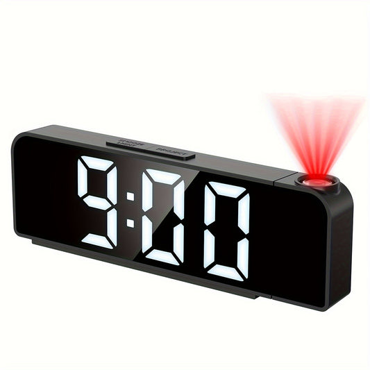 Réveil projecteur LED – Affichage de la température et de la date avec alimentation USB