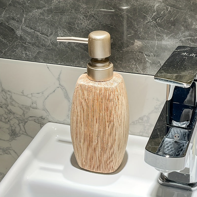 Set de Salle de Bain en Céramique Style Grain de Bois – Accessoires de Luxe pour une Touche Naturelle dans votre Salle de Bain
