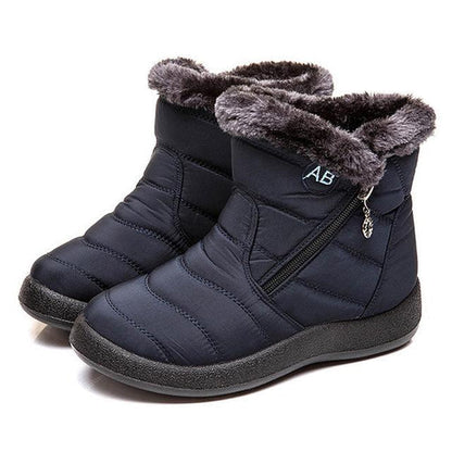 Bottes d'hiver chaudes pour femmes avec fermeture éclair