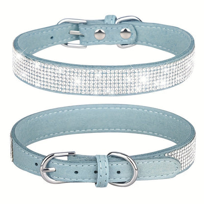Collier pour chien en cuir réglable avec strass – Solide et durable