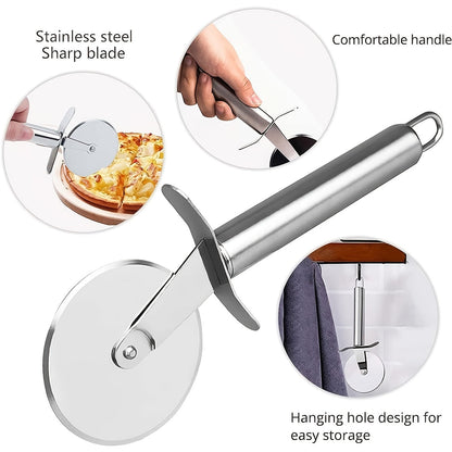 Rouleau à Pizza en Acier Inoxydable – Ustensile de Cuisine Efficace et Élégant pour des Tranches Parfaites