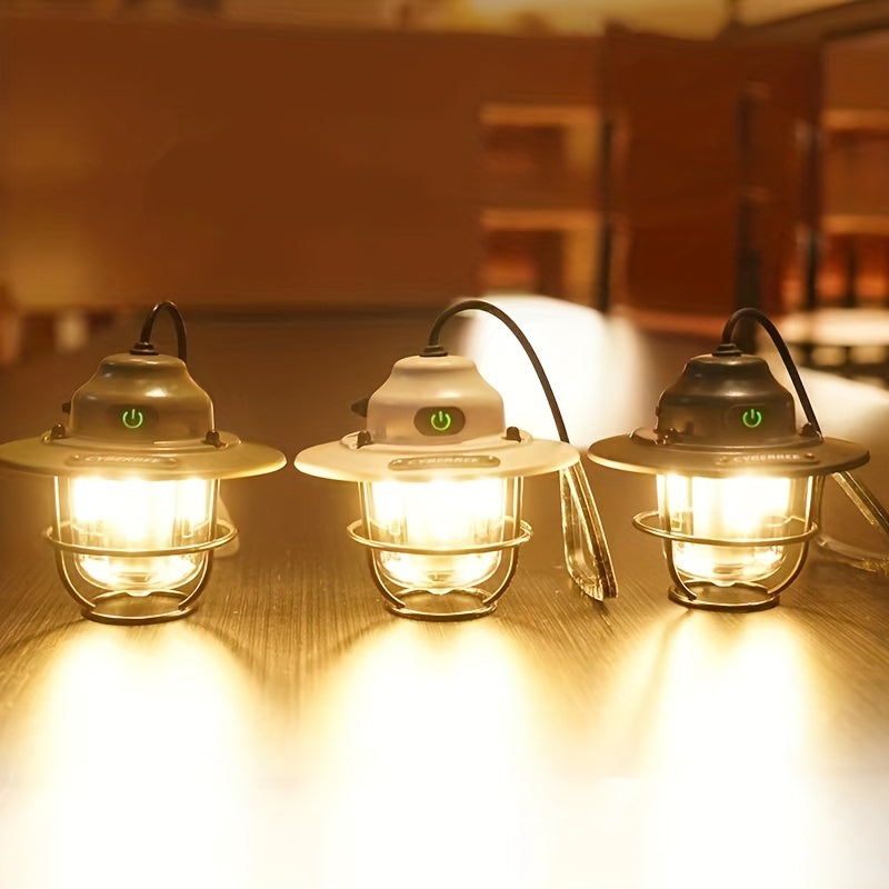 Lanterne de camping vintage à LED – Rechargeable et durable pour les aventures en plein air