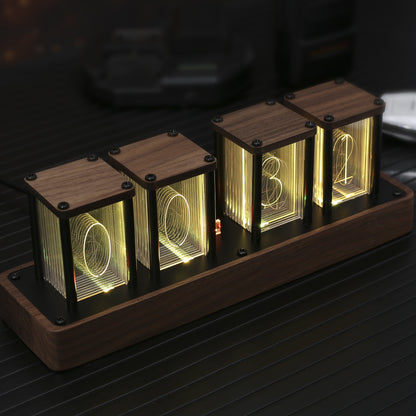 Horloge tube rétro moderne – Horloge digital RGB LED pour décoration intérieure unique