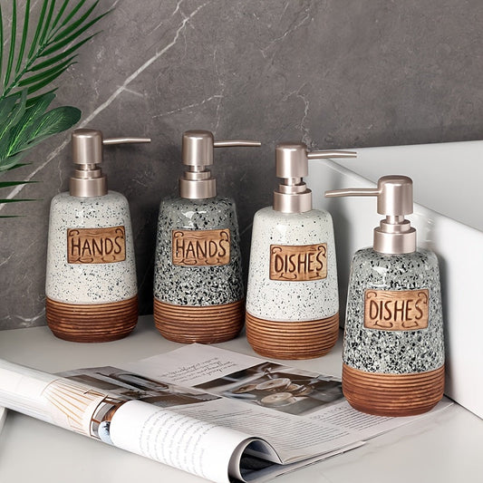 Distributeur de Savon en Céramique Vintage – 420 ml pour Cuisine ou Salle de Bain