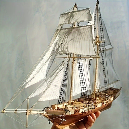 Modèle classique de voilier en bois – Puzzle 3D détaillé pour passionnés de bateaux