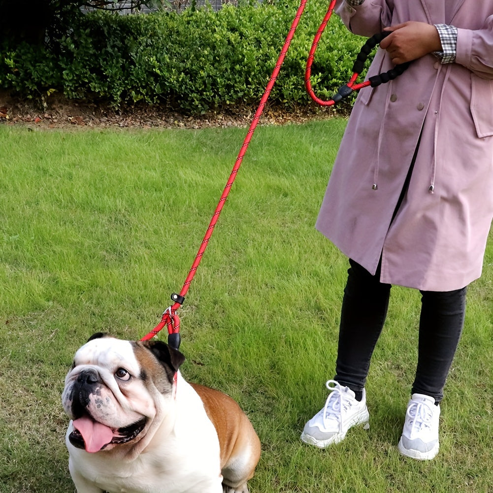 Laisse réfléchissante pour chien avec poignée rembourrée – Réglable et durable pour tous les chiens