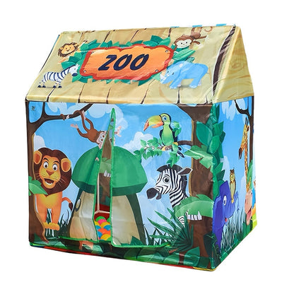 Tente de jeu jungle pour enfants – Avec décor de zoo et set de jouets
