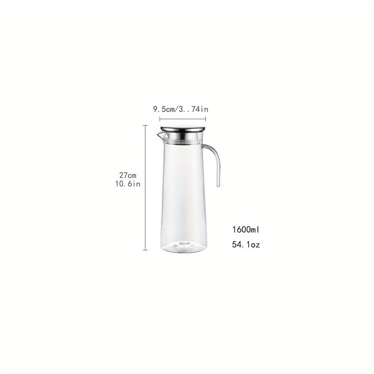 Carafe en Verre avec Couvercle – Idéale pour Jus, Bubble Tea et Boissons Rafraîchissantes d’Été