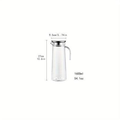 Carafe en Verre avec Couvercle – Idéale pour Jus, Bubble Tea et Boissons Rafraîchissantes d’Été