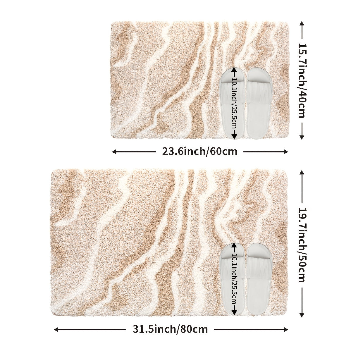 Tapis de Bain Fluffy Flocking – Absorbant et Doux pour Salle de Bain ou Cuisine