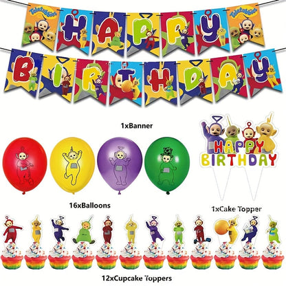 Set fête d’anniversaire Teletubbies – Décoration complète pour une fête joyeuse