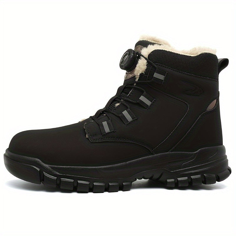 Bottes de sécurité pour hommes avec embouts en acier et doublure en polaire – Résistantes à l’usure et perforation