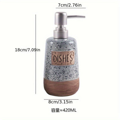 Distributeur de Savon en Céramique Vintage – 420 ml pour Cuisine ou Salle de Bain