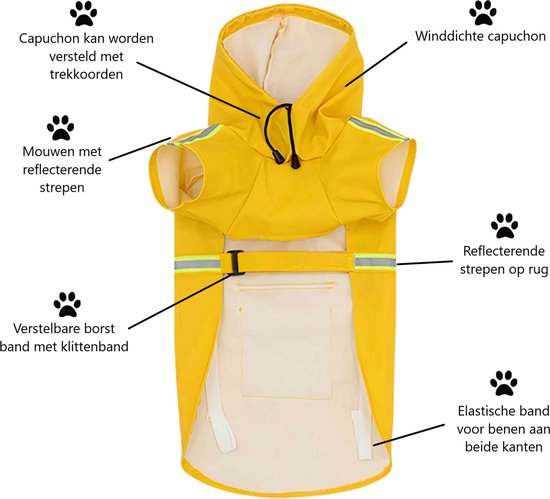 LumiChien - Imperméable Réfléchissant pour Chiens avec Capuche