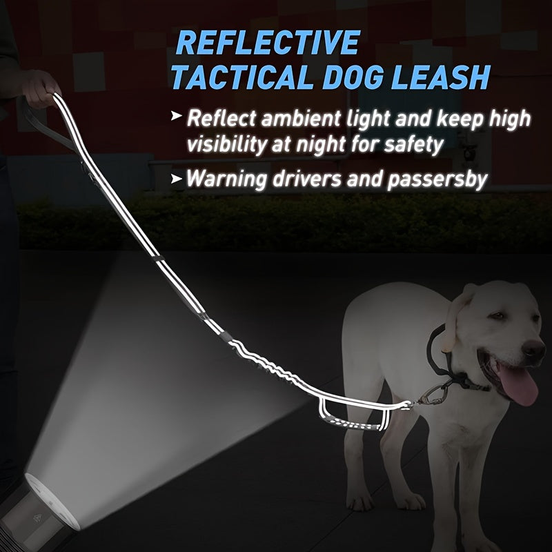 Laisse bungee réglable pour chien – Amortissante et réfléchissante pour grands chiens
