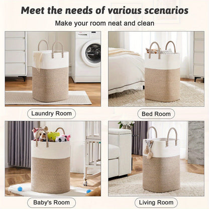 Panier à linge tissé extra grand - Grand espace, durable et pratique