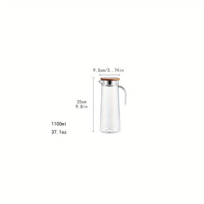 Carafe en Verre avec Couvercle – Idéale pour Jus, Bubble Tea et Boissons Rafraîchissantes d’Été
