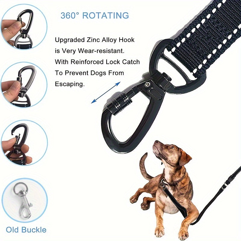 Laisse bungee réglable pour chien – Amortissante et réfléchissante pour grands chiens