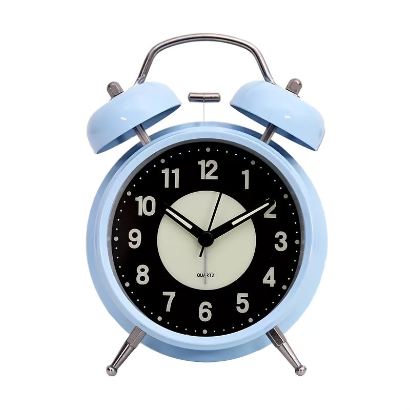 Réveil silencieux luminescent – Horloge métallique noire pour gros dormeurs