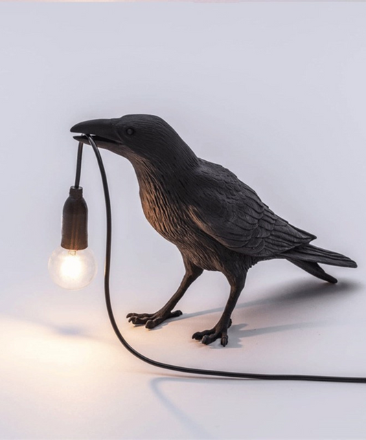 Lampe à Poser Corbeau - Éclairage Unique et Artistique