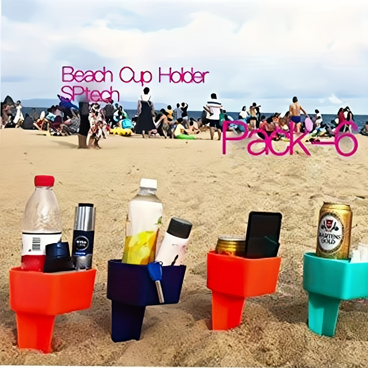 Set de porte-gobelet de plage – Parfait pour boissons et snacks lors de vos aventures à la plage et en pique-nique