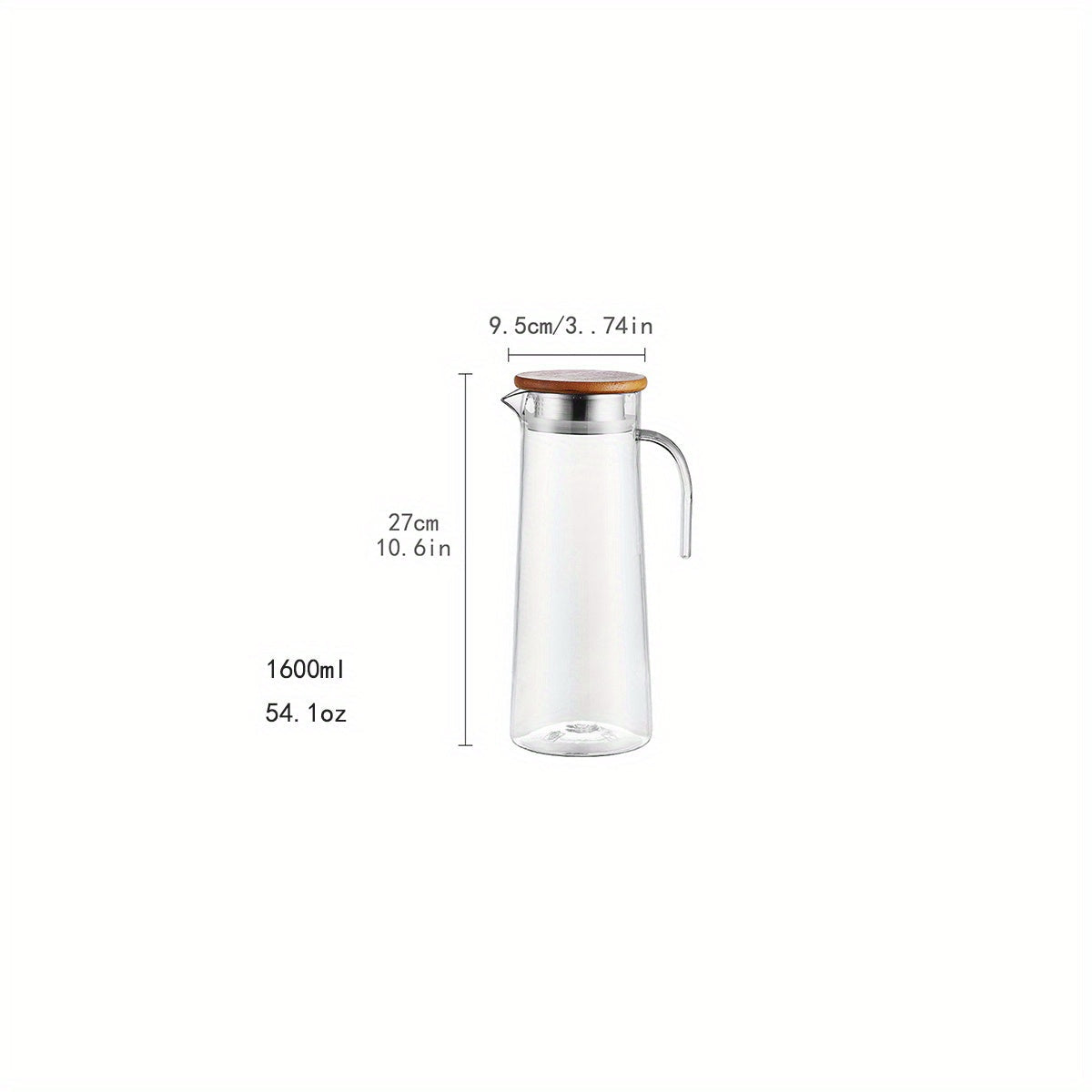 Carafe en Verre avec Couvercle – Idéale pour Jus, Bubble Tea et Boissons Rafraîchissantes d’Été