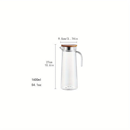 Carafe en Verre avec Couvercle – Idéale pour Jus, Bubble Tea et Boissons Rafraîchissantes d’Été
