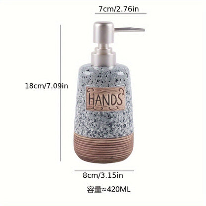 Distributeur de Savon en Céramique Vintage – 420 ml pour Cuisine ou Salle de Bain