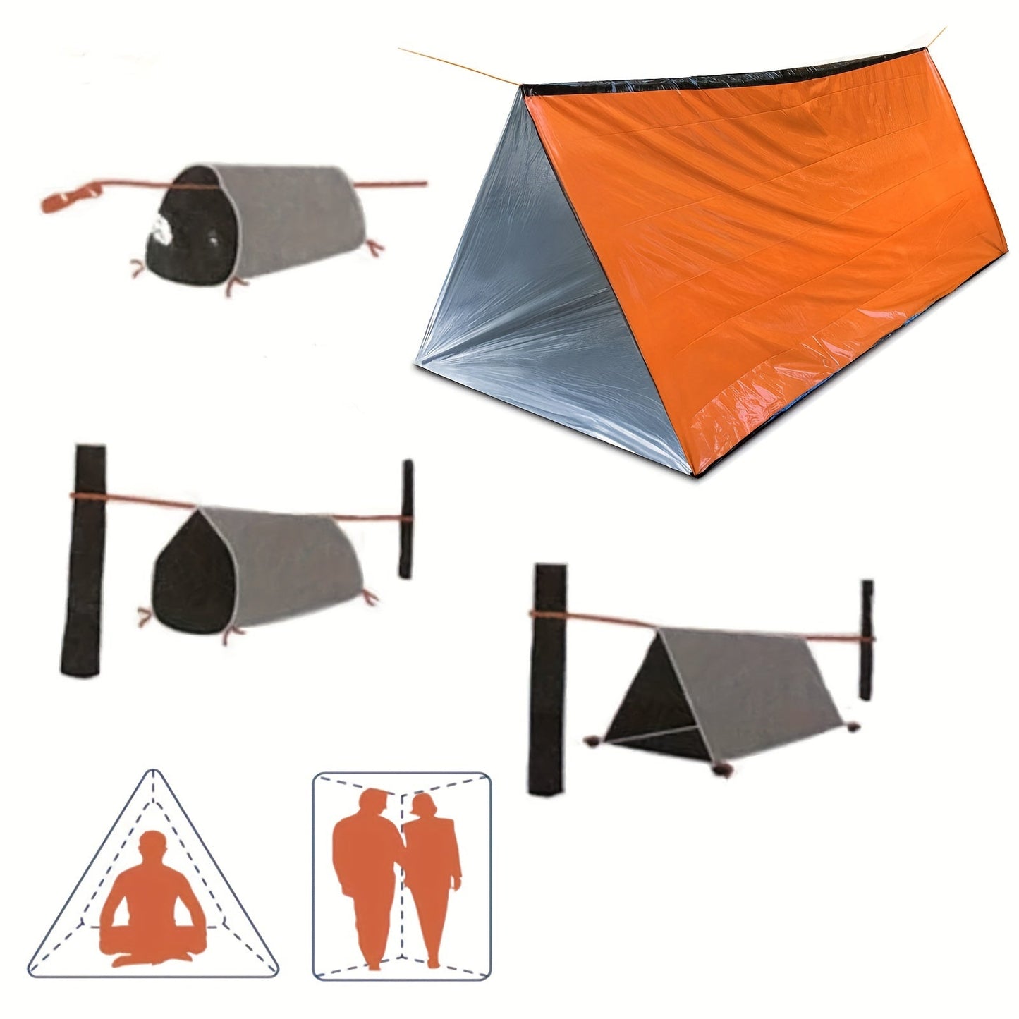Tente de survie d’urgence – Abri imperméable pour 2 personnes