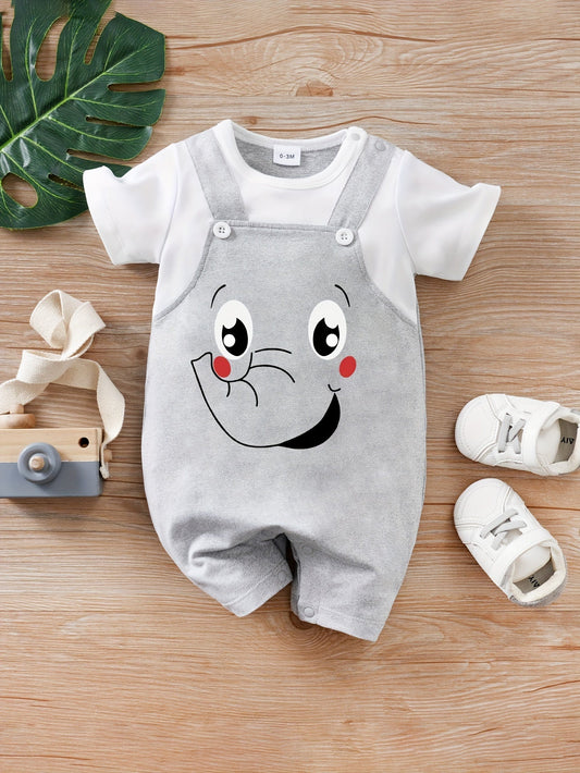 Ensemble Body Adorable Éléphant pour Bébés – Parfait pour les Aventures d’Été en Plein Air