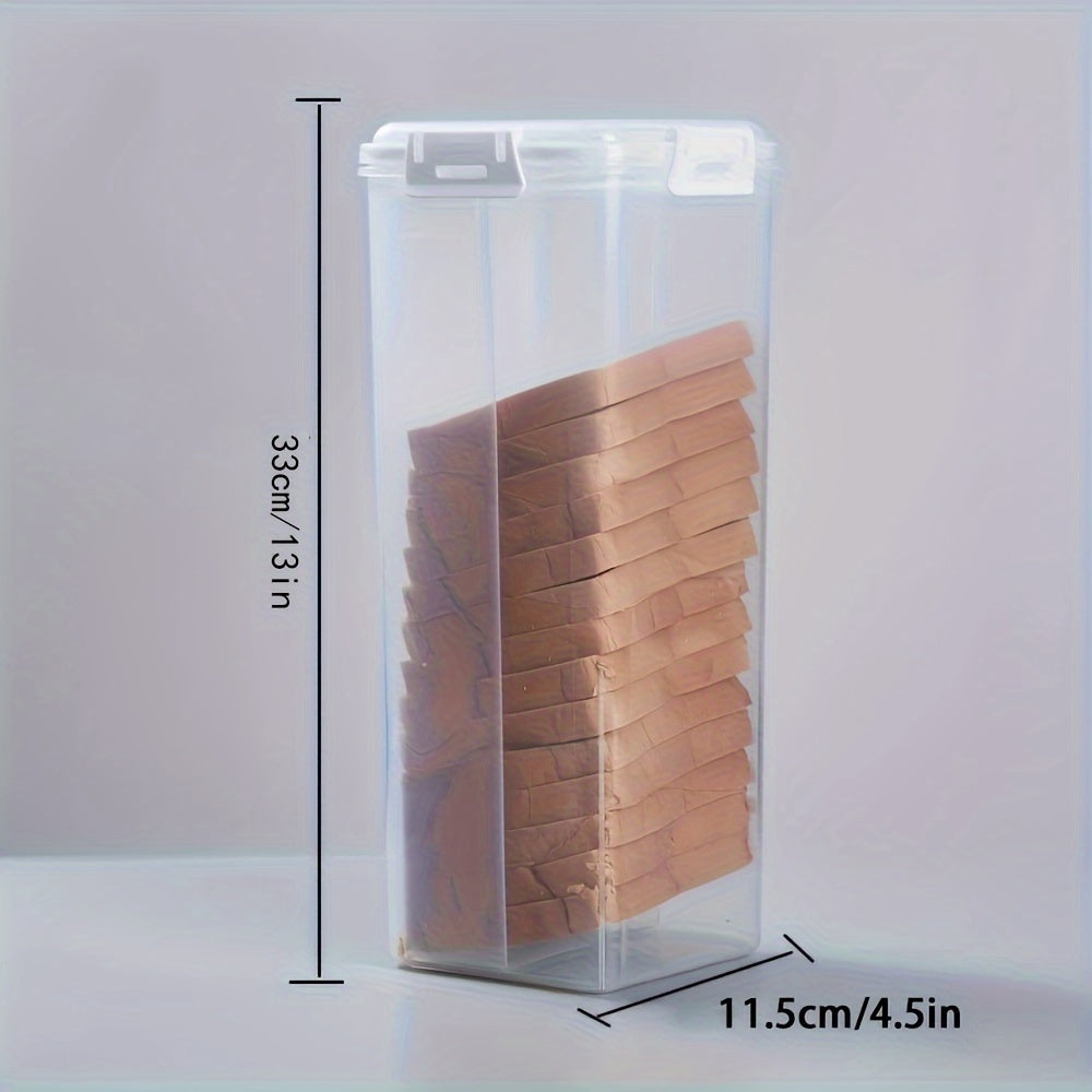Boîte à pain transparente avec couvercle hermétique - Conservation de la fraîcheur et guide de découpe