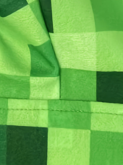 Minecraft Inspiré Grenouillère à Carreaux Verts pour Enfants – Parfaite pour Halloween et les Fêtes
