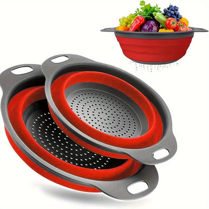 Set de Passoires en Silicone Pliables – Parfaites pour Pâtes, Légumes et Fruits