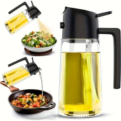 Distributeur d’huile 2-en-1 et flacon spray - Contrôle précis de l’huile pour cuisine et barbecue