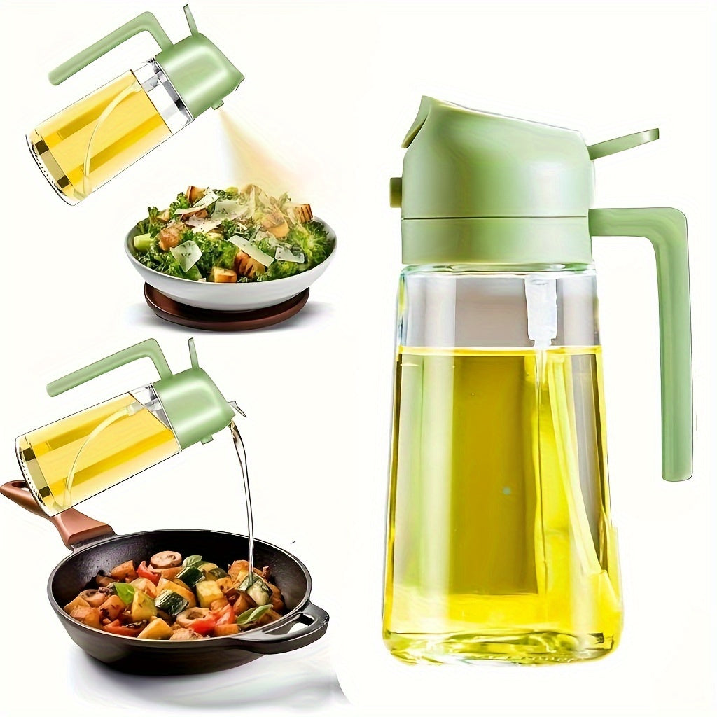 Distributeur d’huile 2-en-1 et flacon spray - Contrôle précis de l’huile pour cuisine et barbecue