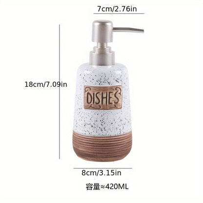 Distributeur de Savon en Céramique Vintage – 420 ml pour Cuisine ou Salle de Bain