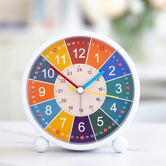 Réveil éducatif silencieux – Horloge colorée pour étudiants et enfants